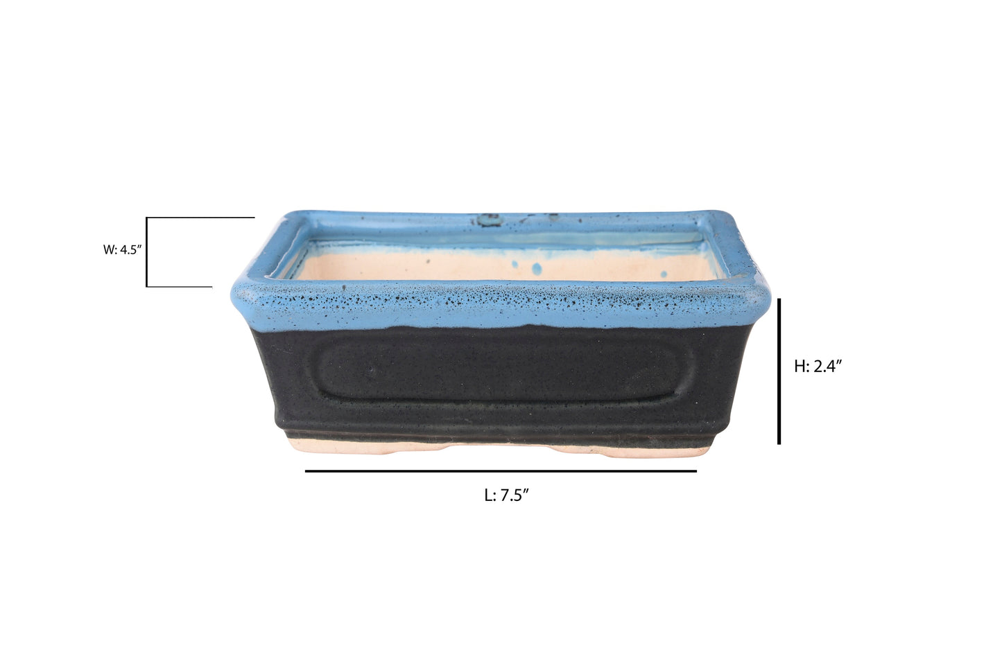 Exotic Green Beautiful Matte Finish Studio Dual Color Cearmic Bonsai Tray Pot