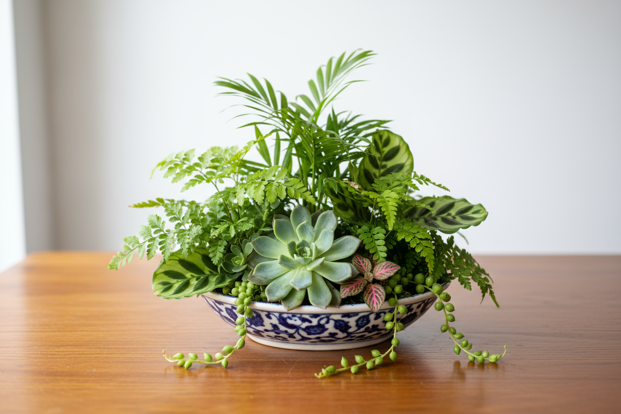 Indoor plant dish garden